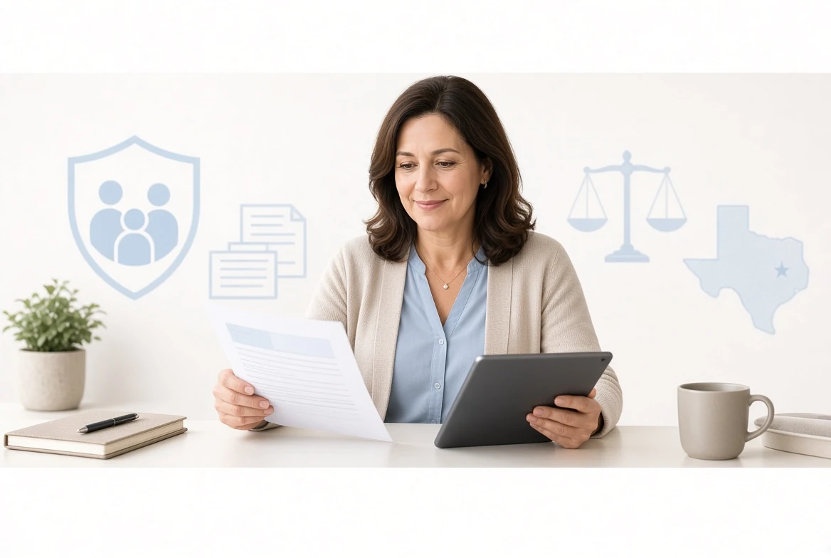 A trust beneficiary reviewing a Schedule K-1 form at a kitchen table with a laptop and tax documents